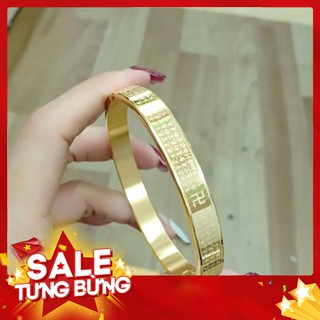 -Hàng nhập khẩu VÒNG TAY BÁT NHÃ TÂM KINH HÌNH TRÒN MÀU VÀNG - đeo tay vạn sự may Liên hệ mua hàng  084.209.1989