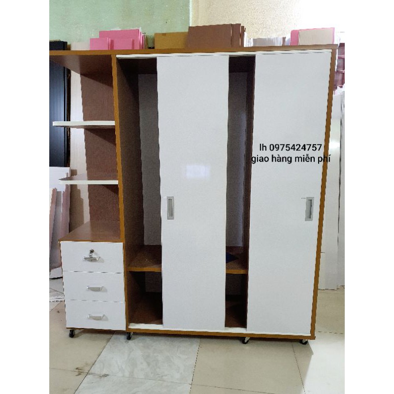 Tủ nhựa đài loan 3cánh 1kệ cửa lùa 165x180x51