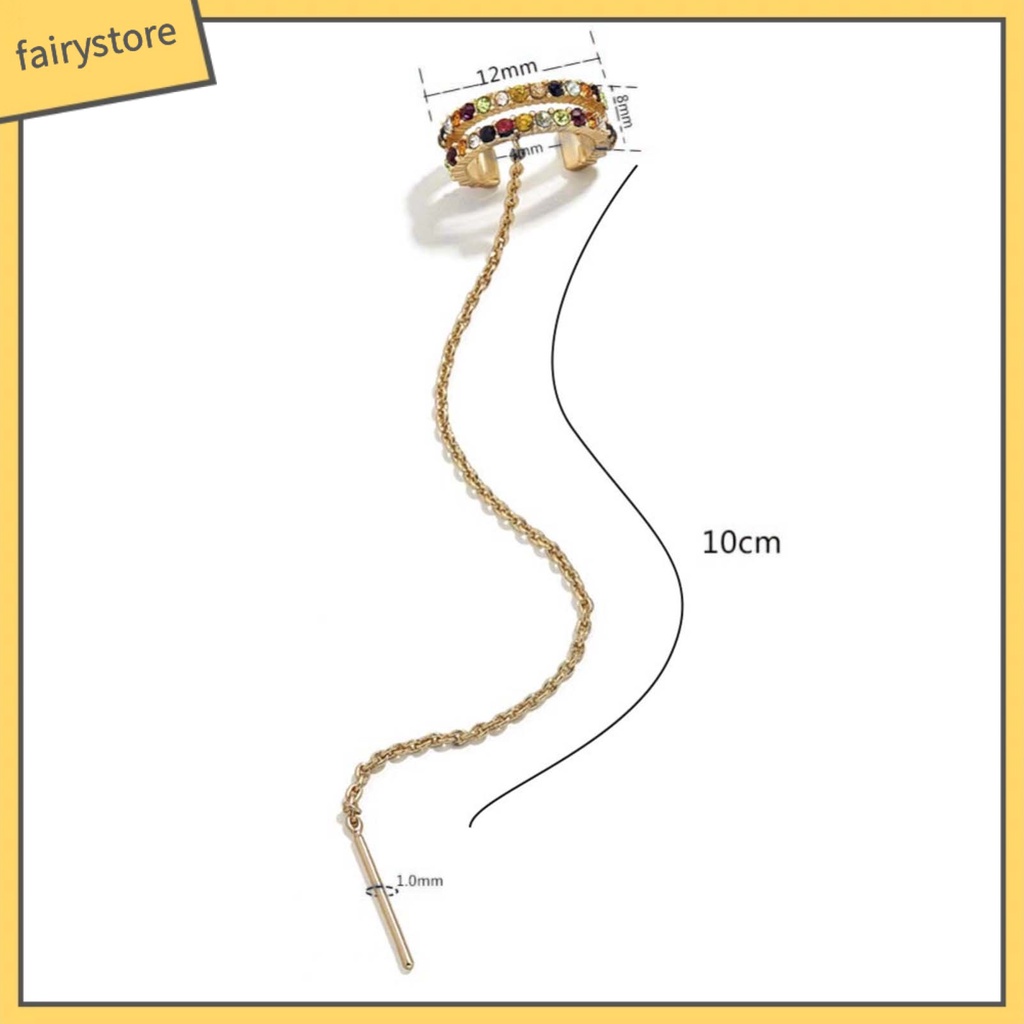 1 Khuyên Vành Tai Dáng Chữ C Đính Đá Thời Trang Cho Nữ