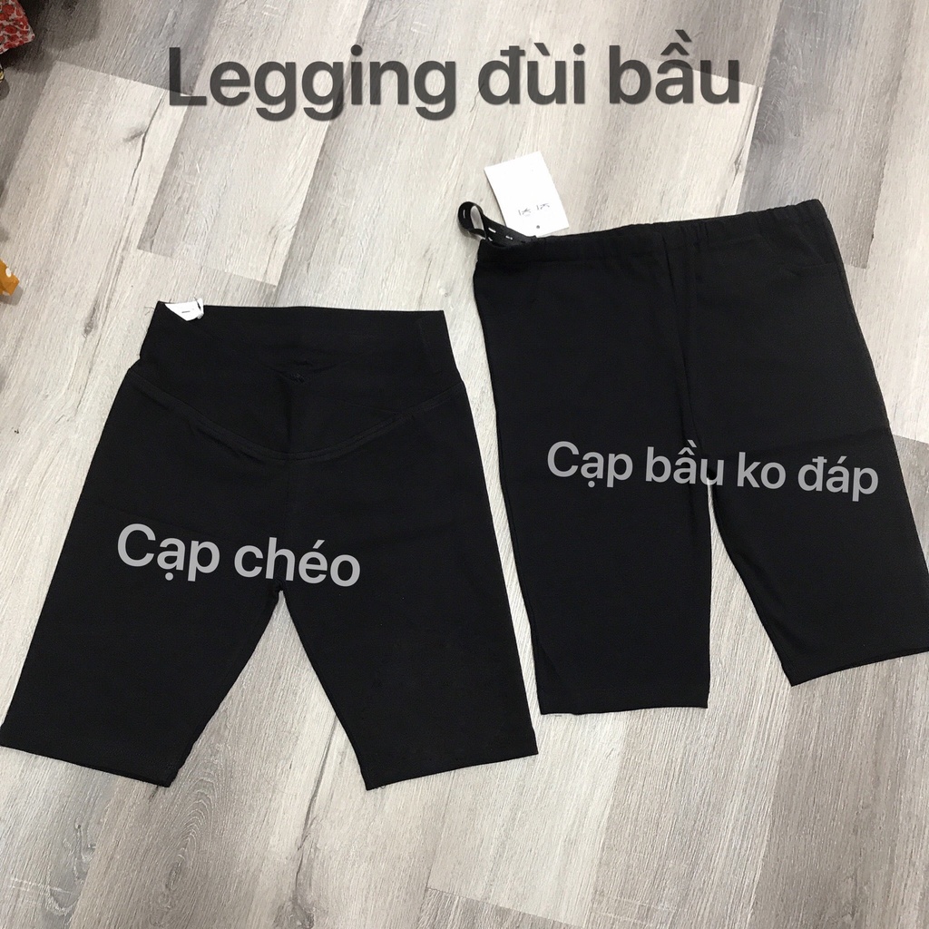 Quần legging bầu ngố, quần bầu trên gối chất bozip co dãn tốt