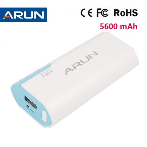 Pin Dự Phòng ARUN 5600 mAh Chính Hãng - Kèm cáp sạc - Siêu Nhỏ Gọn