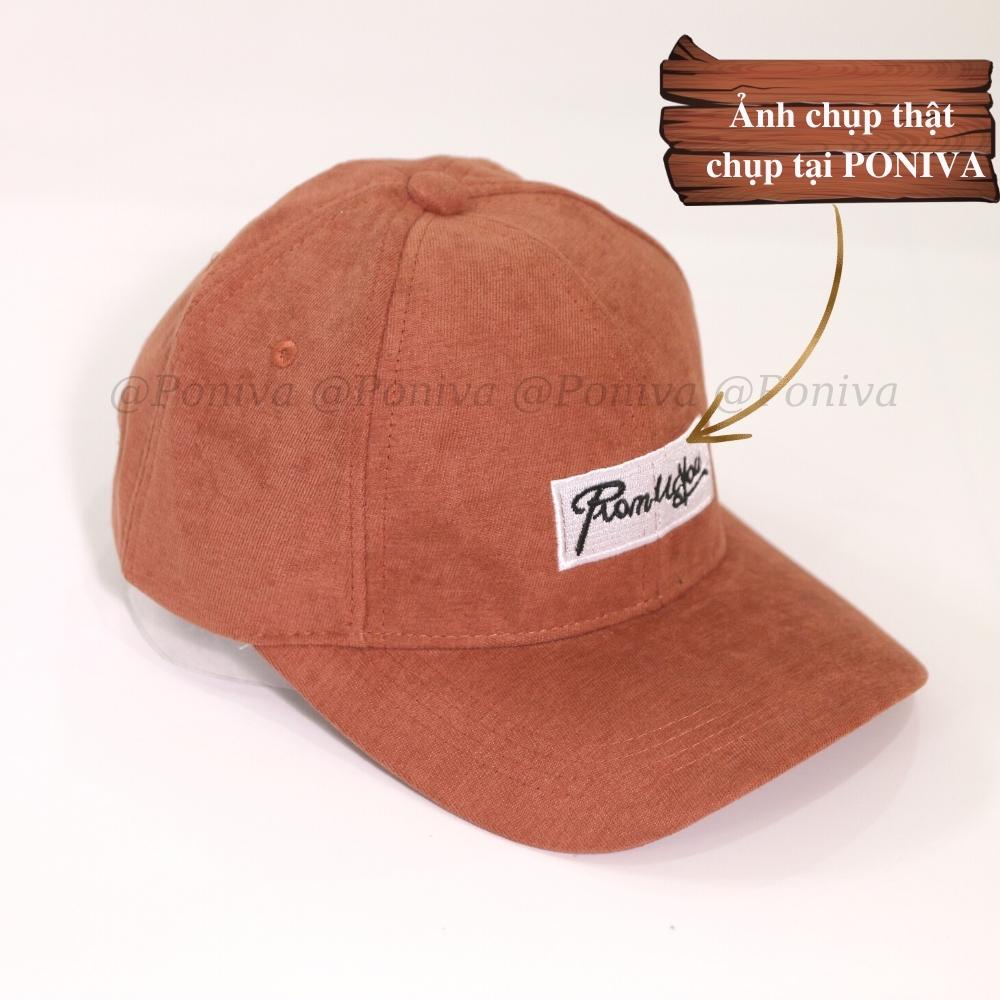 Mũ lưỡi trai ❤️ Nón kết thêu chữ PromissYou chất vải nhung  form unisex phong cách Ulzzang Thời trang PONIVA siêu hot