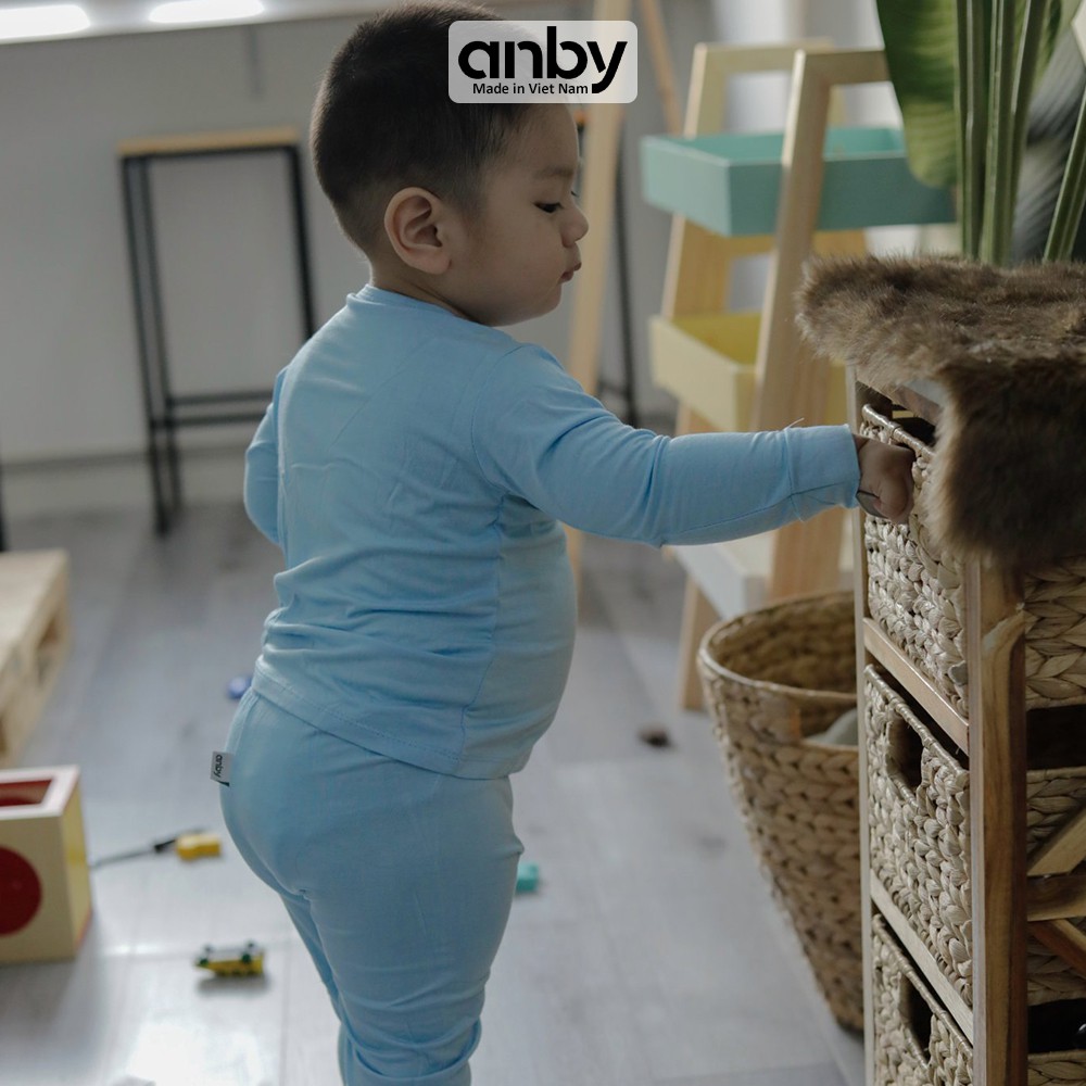 Quần áo trẻ em ANBY bộ đồ cho bé từ 1 đến 8 tuổi set trang phục mặc nhà dài tay AB