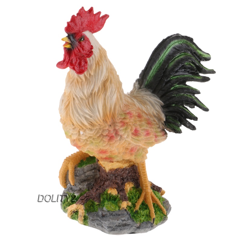 [Dolity2] 3 Tượng Gà Con Trang Trí Sân Vườn Ngoài Trời Bằng Nhựa Resin