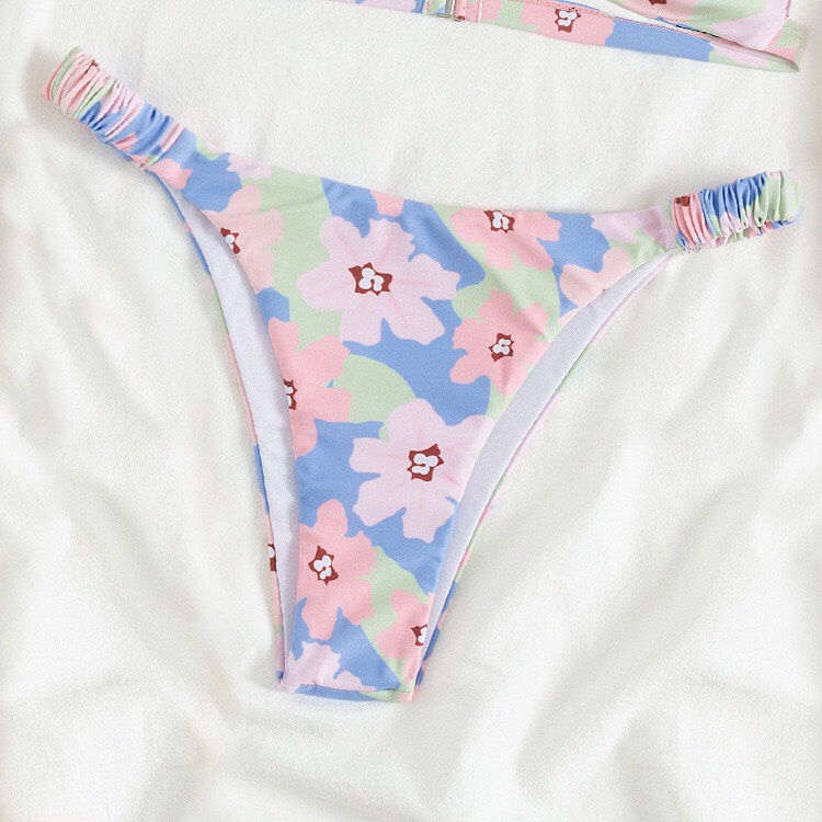 Sét bikini 2 mảnh họa tiết HOA TÍM xinh xắn dễ thương, bikini ngọt ngào