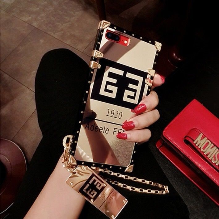 Ốp Điện Thoại Vuông Có Gương Và Dây Đeo Thời Trang Cho Xiaomi Mi 10T Pro Redmi Note 9 Pro Note 9s Note 8 Pro Redmi 9A 9C Mi 10T Lite