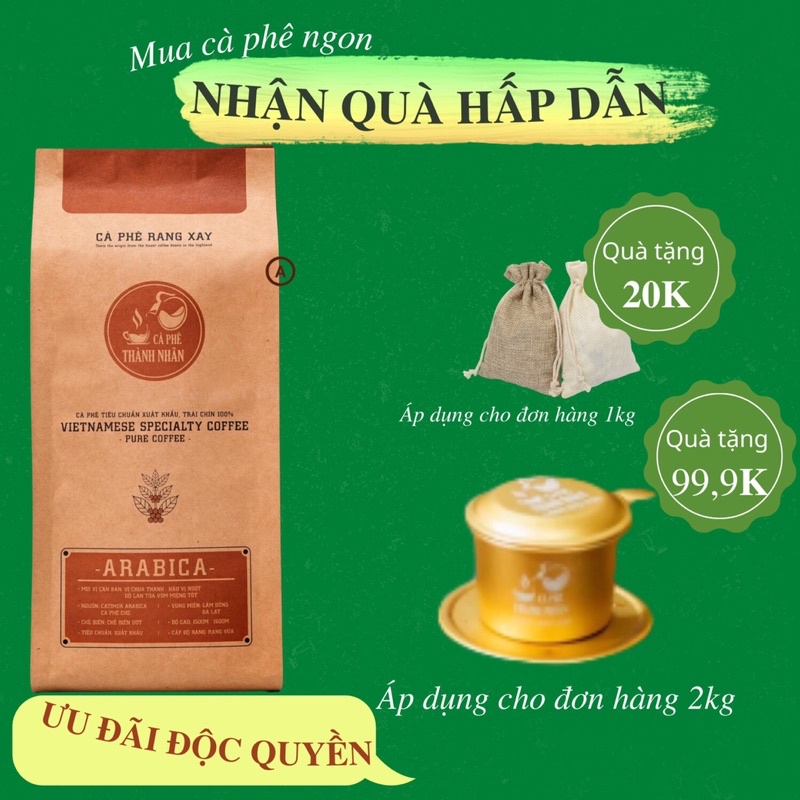 Cà Phê Arabica Rang Xay Nguyên Chất - Dạng Bột, Hạt - 100% Cà Phê Sạch Cao Cấp