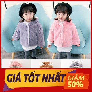 Ưu đãi 50% -  Áo khoác lông 2 lớp (6 tháng-3 tuổi) cao cấp cho bé thu đông có mũ
