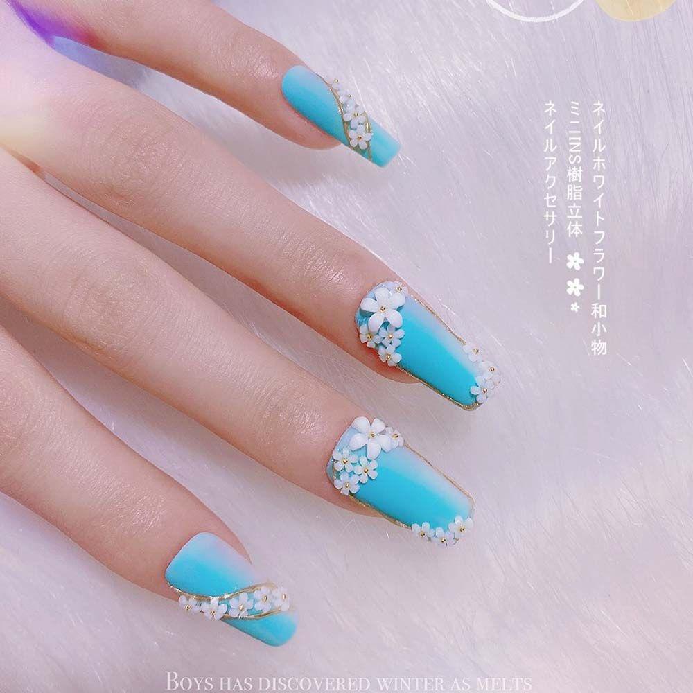 Phụ Kiện Trang Trí Móng Tay Hình Hoa Năm Cánh Bằng Kim Loại