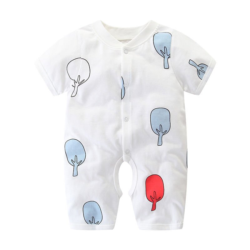 Áo Liền Quần Cotton Tay Ngắn Dễ Thương Cho Bé