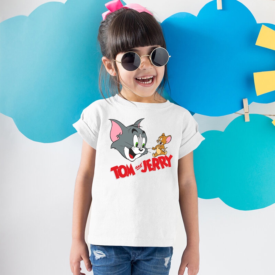 Áo thun cho bé tay ngắn vải cotton màu trắng Hạ Băng Designs - Nhân vật Hoạt hình 001