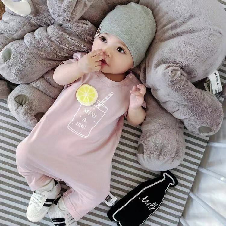 Áo liền quần cotton in họa tiết hoạt hình dễ thương cho bé trai và bé gái sơ sinh