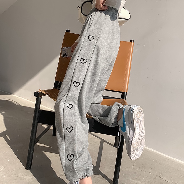 SUXI Quần Ống Rộng Lưng Cao Màu Sắc Đơn Giản Cho Nữ