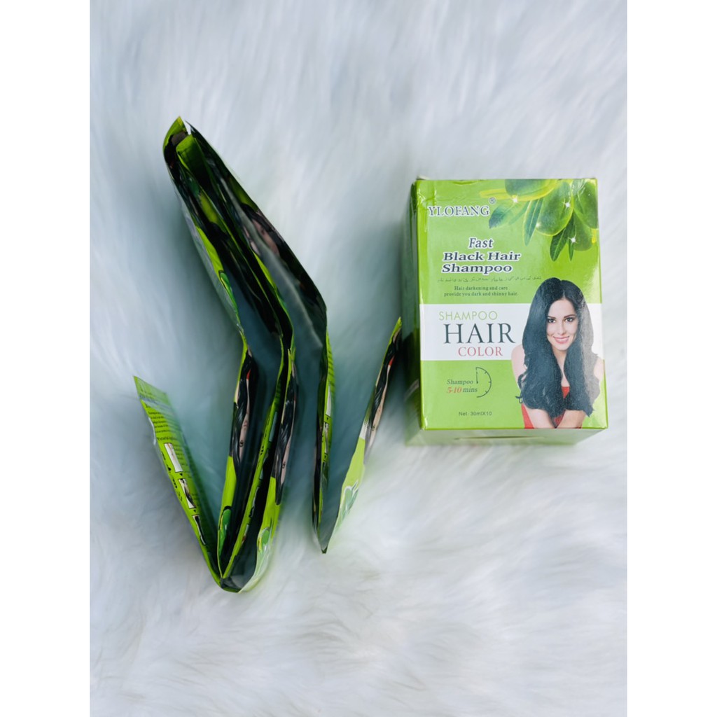 Gối gội nhuộm 05 phút là Đen tóc Fast Black Hair Shampoo