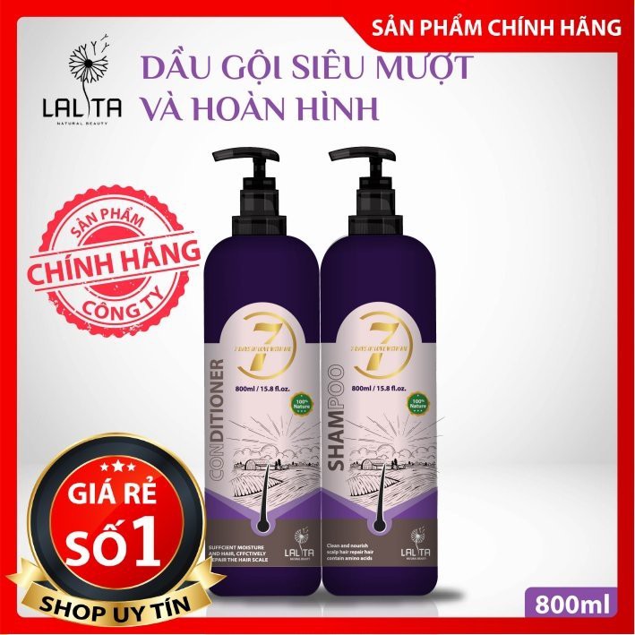 Dầu Gội Và Dầu Xả LALITA,Dầu Cặp Siêu Mềm Mượt Giảm Rụng Tóc,Phục Hồi Tóc Khô Xơ,Hư Tổn 750ml