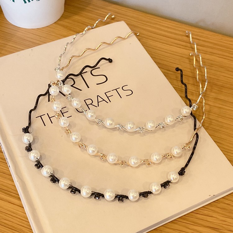 Băng đô thời trang khảm ngọc trai đơn giản phong cách Pháp thanh lịch dành cho nữ