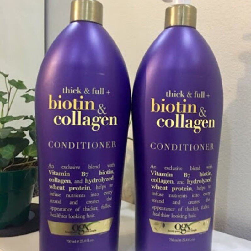 Shampoo + Conditioner OGX Biotin & Collagen 750ml DẦU GỘI + XẢ LÀM DÀY TÓC