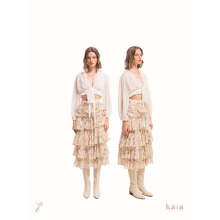 Kaia | áo kiểu nữ thắt nơ - scabiosa top