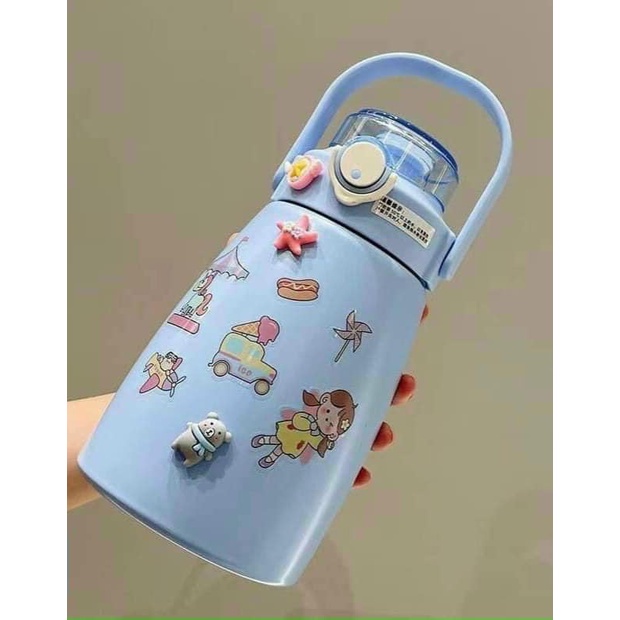 Bình giữ nhiệt 800 ml, bình nước có ống hút inox 304 giữ nhiệt 12h tặng Sticker trang trí