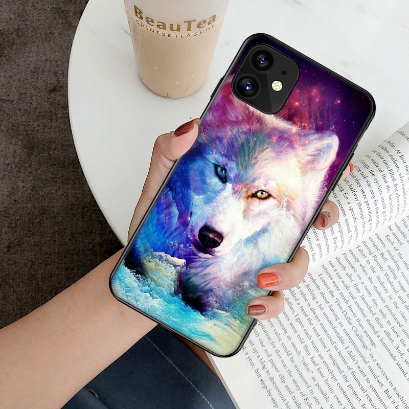 Ốp Điện Thoại Hình Sói Cho iPhone 11 XR XS 5 5S 6 6S 7 / 8 / SE 2020 Plus