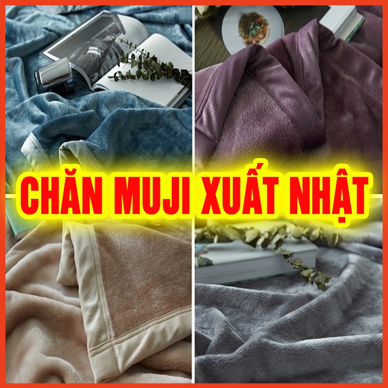 Chăn lông tuyết Muji 2 lớp siêu mềm mịn 2m x 2m3