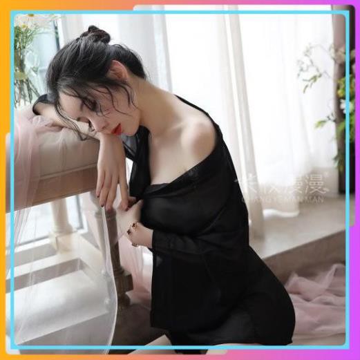 Áo Choàng Đi Biển Kiểu Dáng Kimono Kèm Đai Thắt Eo Chất Voan Cát Xuyên Thấu, Áo Choàng Ngủ Sexy Cosplay - ACVT005 | BigBuy360 - bigbuy360.vn
