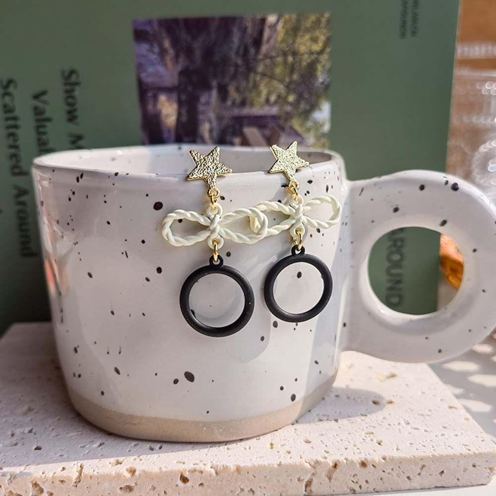 Khuyên Tai Acrylic Hình Tròn Họa Tiết Thỏ / Gấu Khoét Lỗ Thời Trang Dự Tiệc Cho Nữ