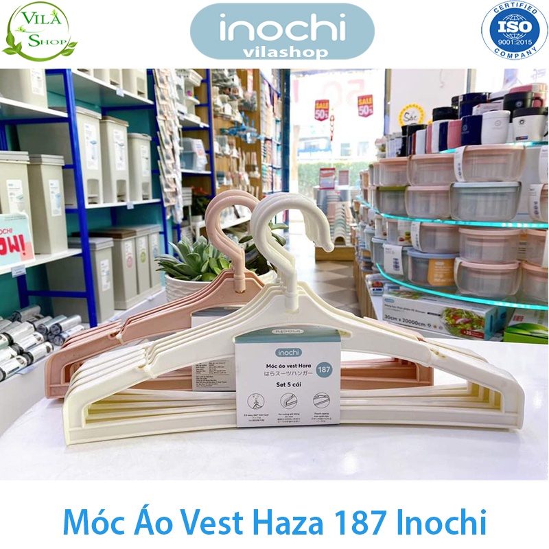 [ Set 5 ] Móc Treo Quần Áo, Móc Treo Áo Vest Hara 187, Bộ Sưu Tập Móc Quần Áo Người Lớn Nhựa Cao Cấp Inochi