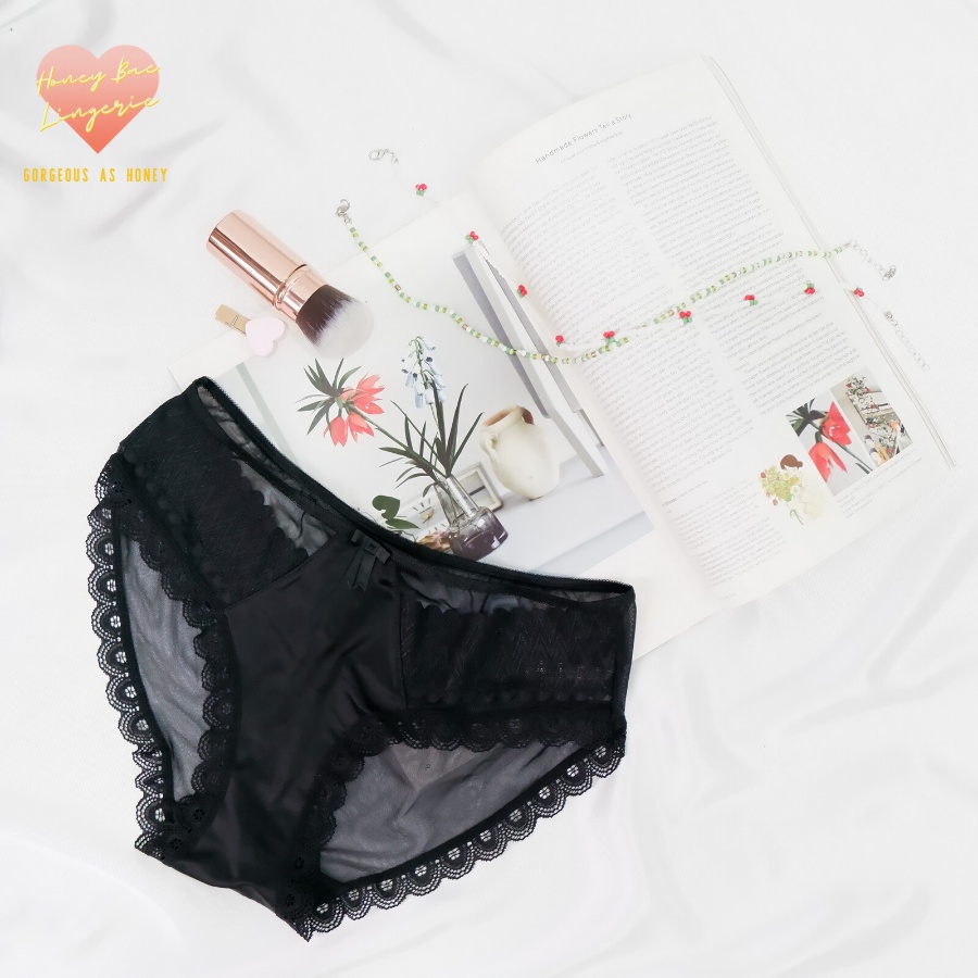 Quần Lót Nữ Lụa Cao Cấp viền ren cạp ren quyến rũ sang trọng gợi cảm kháng khuẩn mềm mại sexy LUA001 Honey Bae Nội Y | BigBuy360 - bigbuy360.vn