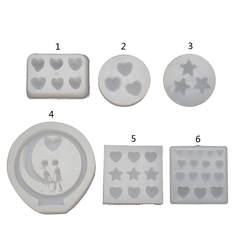 Khuôn silicon mềm đúc nhựa resin làm kẹo dẻo/mặt phụ kiện đa dụng nhiều thiết kế tùy chọn