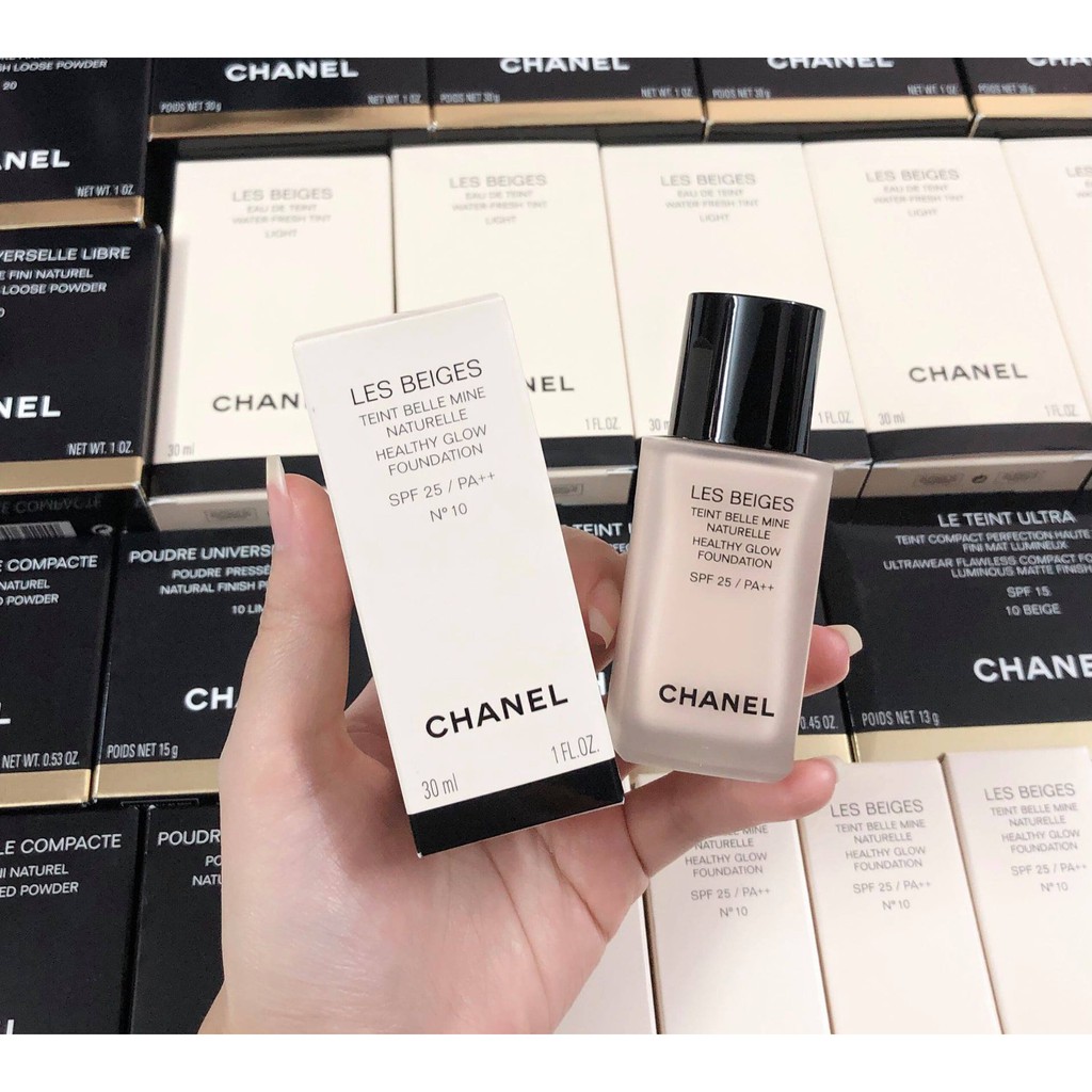Kem nền CHANEL LES BEIGES HEALTHY GLOW FOUNDATION dưỡng ẩm tone 10
