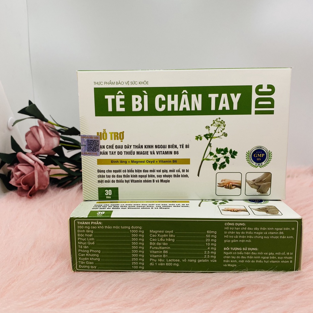 Tê bì chân tay IDC hộp 30 viên giúp hạn chế đau dây thần kinh ngoại biên