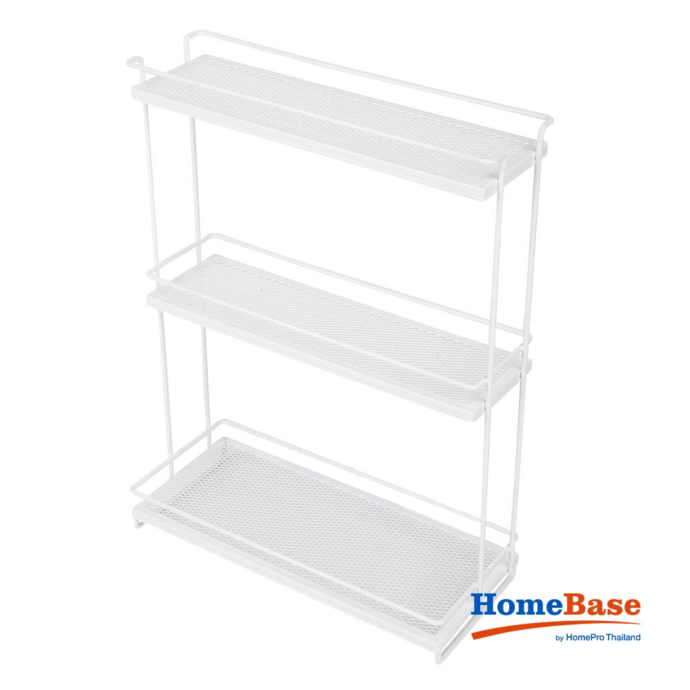 HomeBase KECH Kệ bếp 3 tầng bằng thép sơn mạ Thái Lan W31xD13xH40cm màu trắng