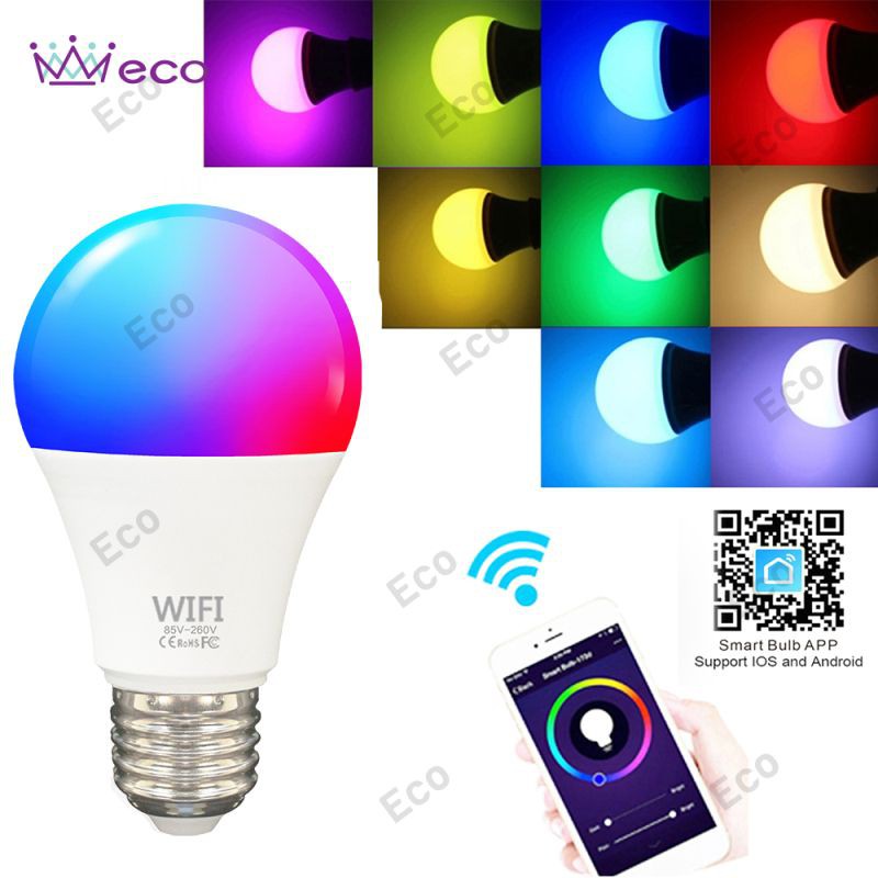 Ready Stock Smart Wifi Bulb Dimming Light Bulb 9W RGBCW Smart Light Bulb Voice Control Work With Alexa Google Home ECO