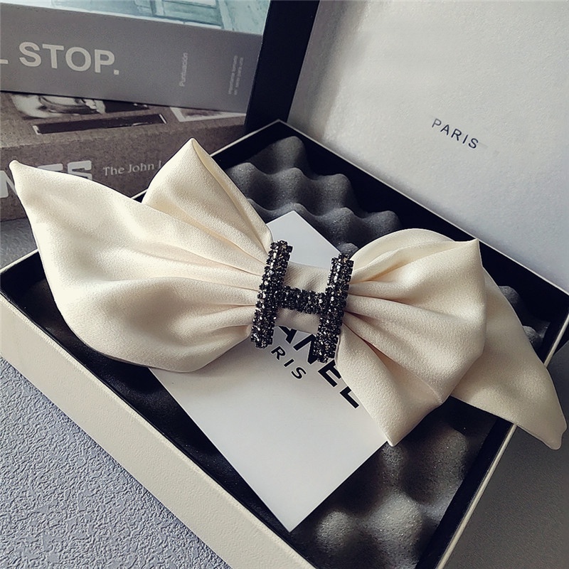 Kẹp Tóc Hình Nơ Đính Đá Lấp Lánh Thời Trang Hàn Quốc Xinh Xắn Cho Nữ