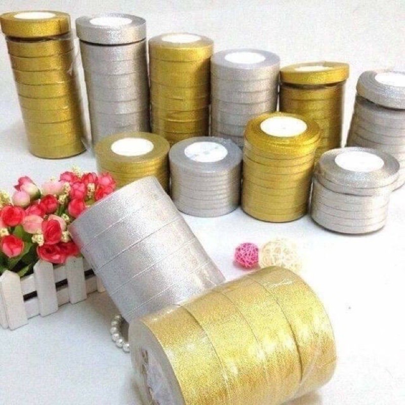 Ruy băng kim tuyến nhũ cuộn 22m