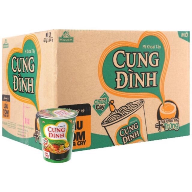 Thùng 24 Ly Mì Khoai Tây Cung Đình Chua Cay - Chay