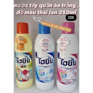 NƯỚC TẨY QUẦN ÁO TRẮNG VÀ ĐỒ MÀU THÁI LAN 250ML