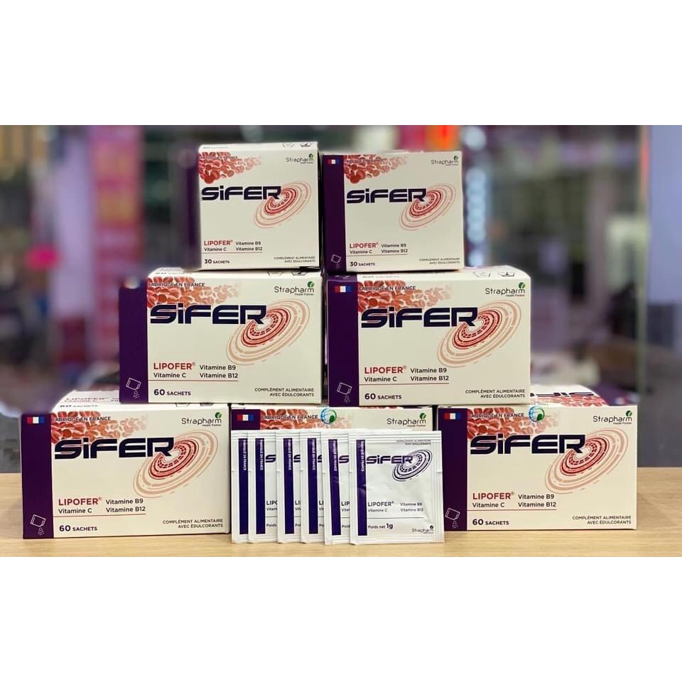 ✅ 🎁 SIFER - Bổ sung sắt hộp 60 gói Pháp