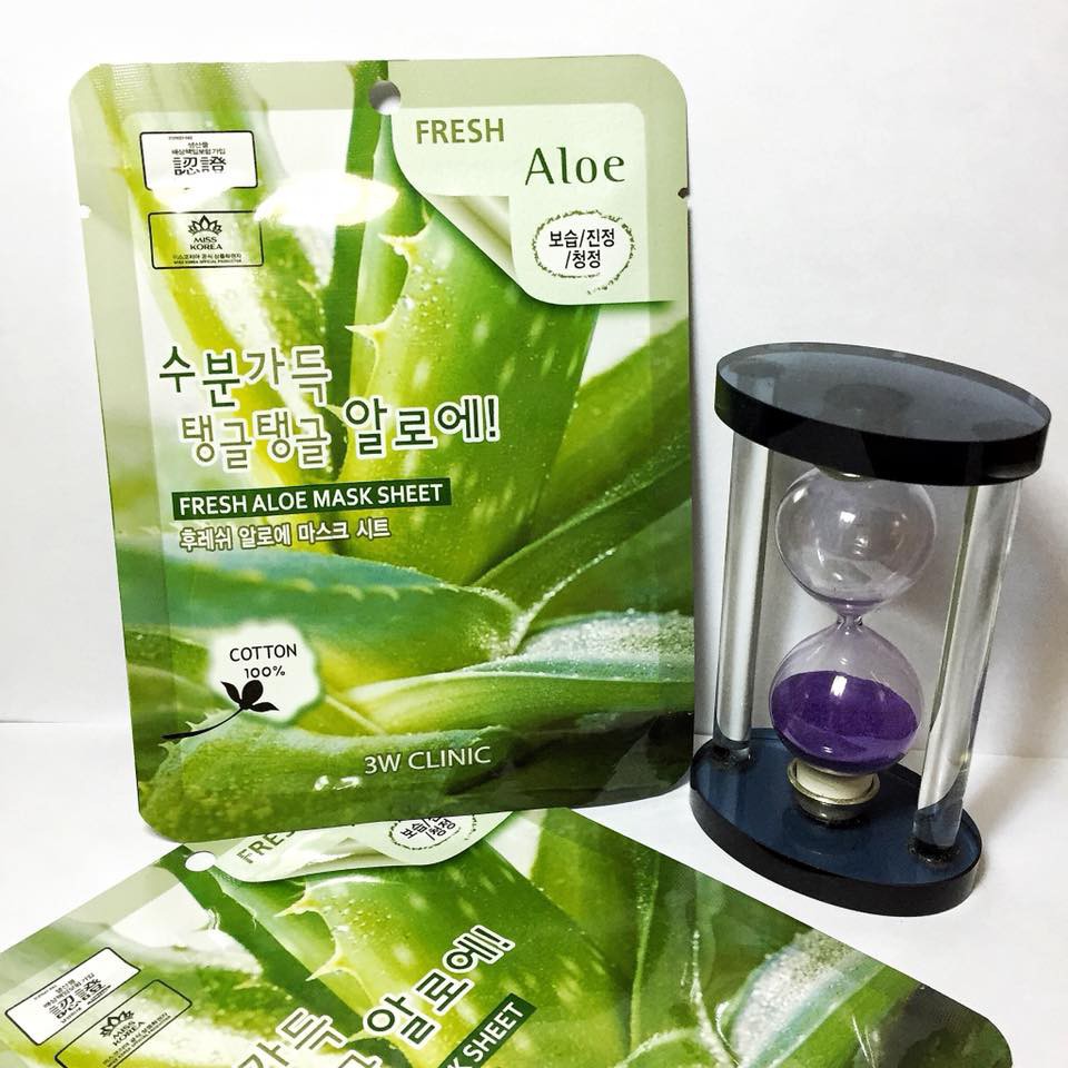 Mặt Nạ Lô Hội Dưỡng Ẩm Trắng Da 3W CLINIC FRESH ALOE MASK SHEET 23ml - Hàn Quốc Chính Hãng