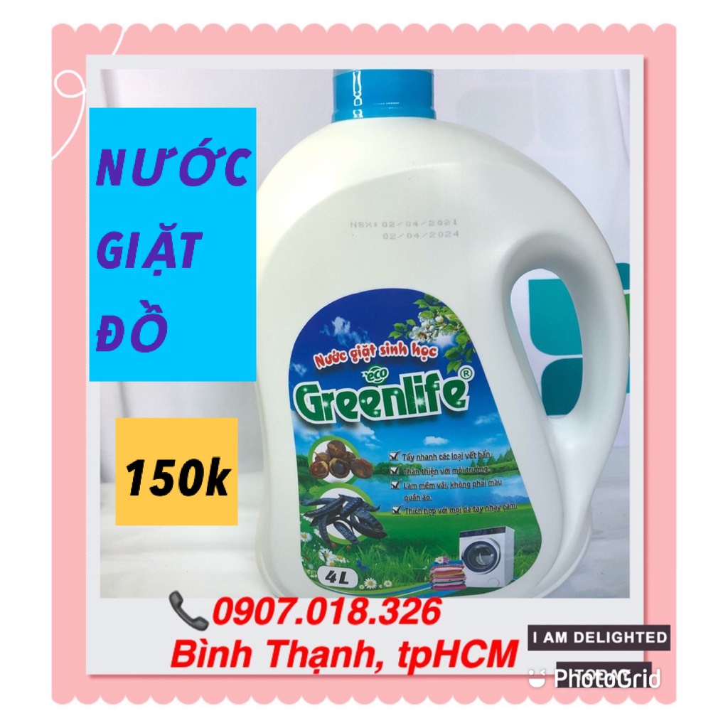 <Mẫu mới> Nước giặt sinh học Greenlife thiên nhiên 4 Lít- HCM,  Eco