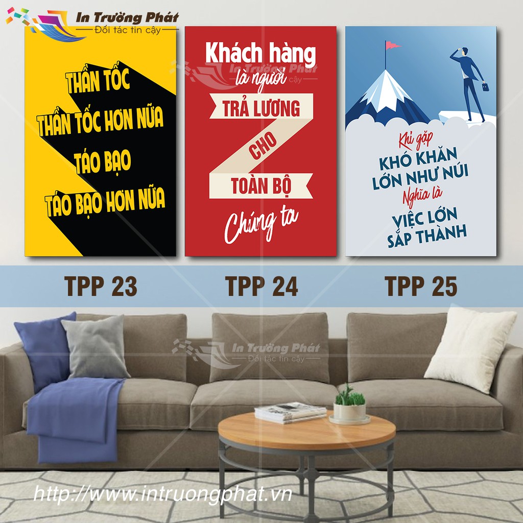 Tranh canvas treo tường tạo động lực, tranh canvas slogan hay trang trí văn phòng (giá tại xưởng)