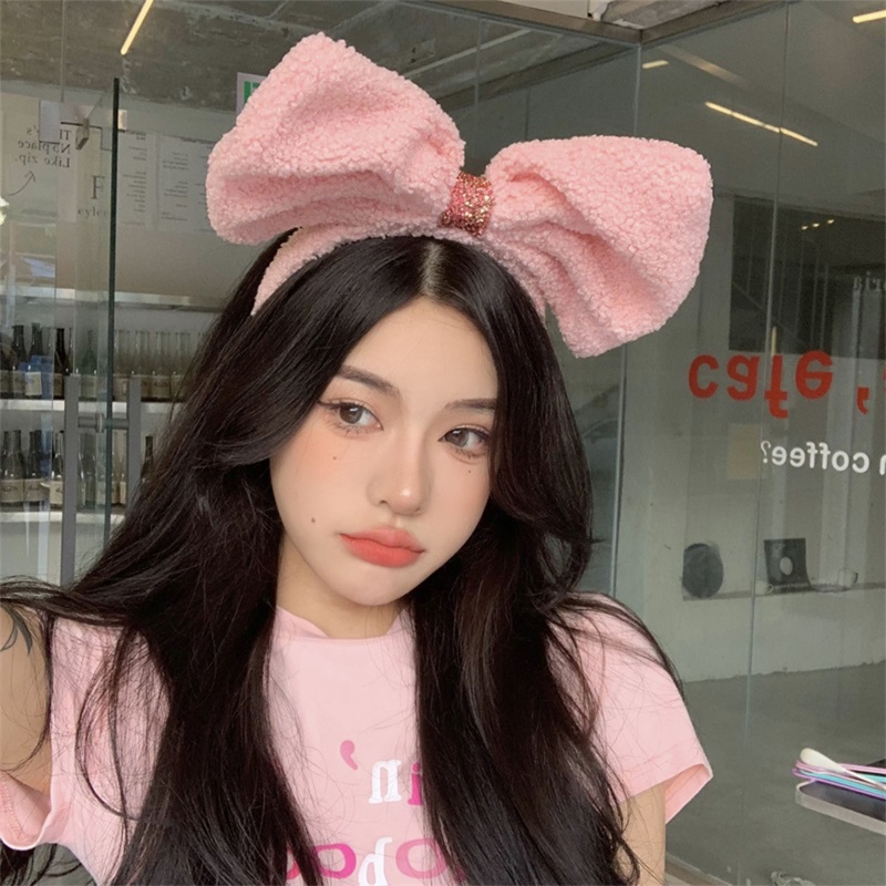 Băng Đô Nơ Cài Tóc Bằng Lông Nhung Dễ Thương Xinh Xắn Cho Bé Gái