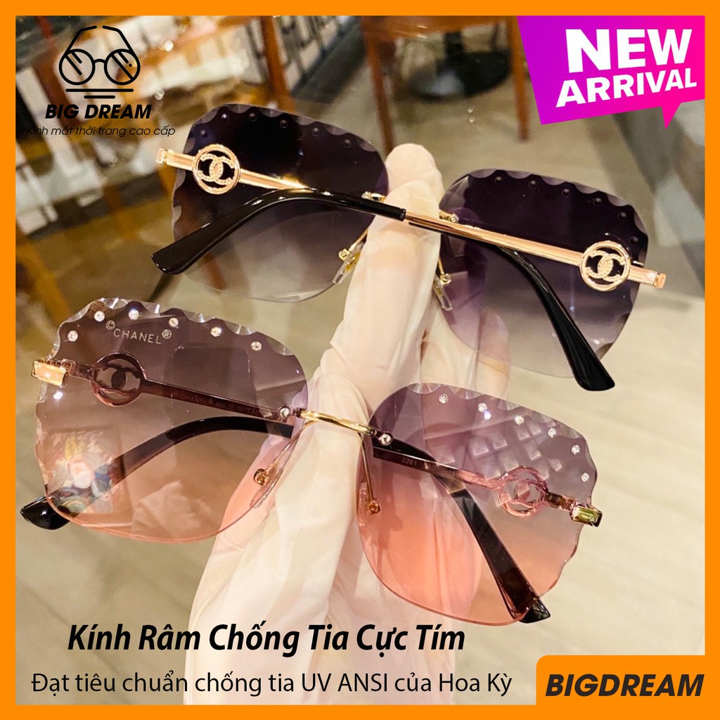 Kính mát nữ thời trang cao cấp JJCN0261 gọng chạm khắc kim loại tinh xảo - Mắt kính nữ sang chảnh, độc đáo viền răng cưa