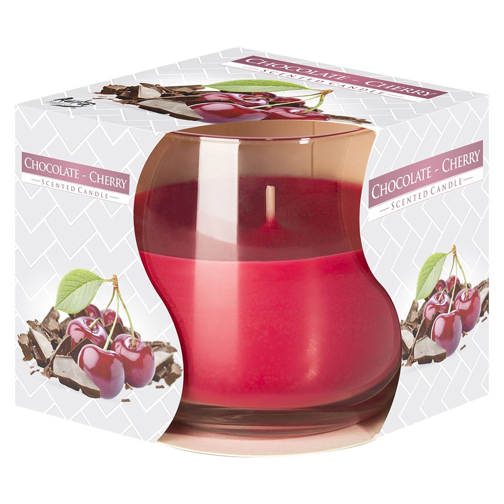 Ly nến thơm tinh dầu Bispol Chocolate Cherry 100g QT024454 - sôcôla, anh đào, thơm phòng, thư giãn, khử mùi, không khói