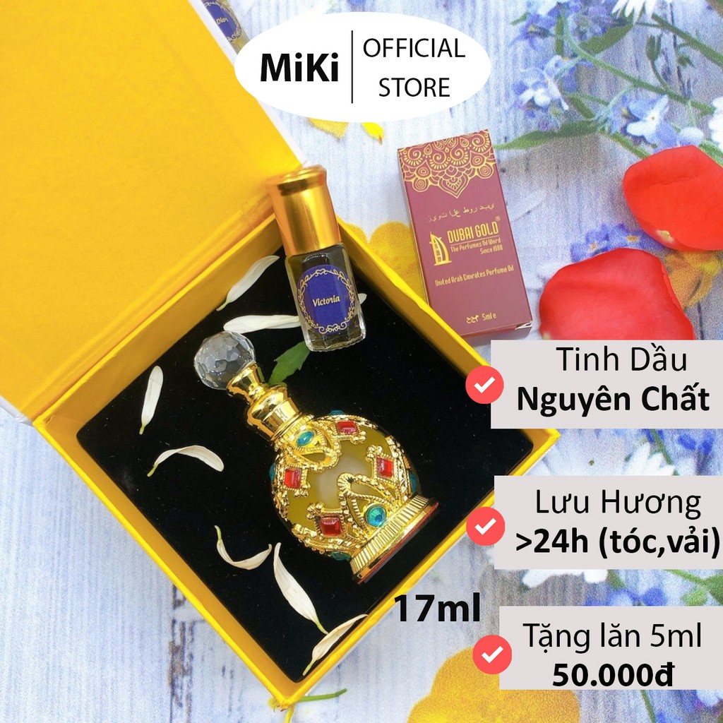 Tinh Dầu Nước Hoa Dubai Chính Hãng Nước Hoa Nam Nữ Chai Đá 17ml - MiKi Store -Tặng Lăn 5ml Mùi Bất Kì