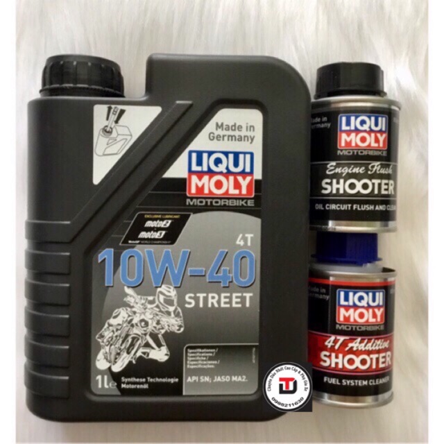 Combo Dầu nhớt tổng hợp Liqui Moly Street 10W-40 + Phụ gia