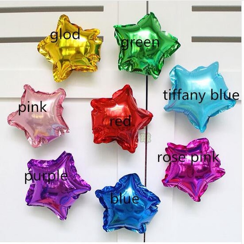10 Bong Bóng Lá Nhôm Hình Ngôi Sao/Trái Tim 5/10 inch Dùng Trang Trí Tiệc Sinh Nhật