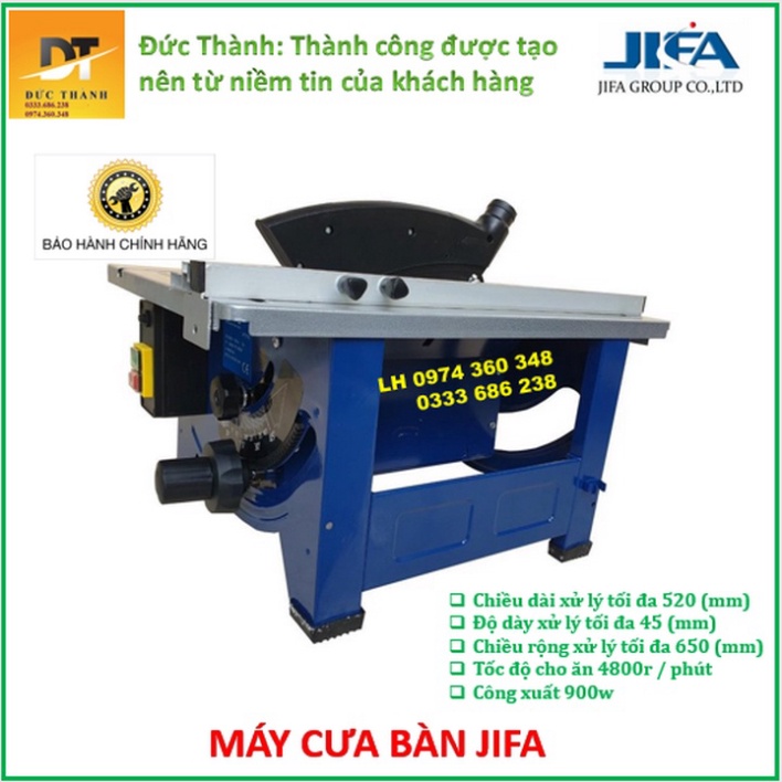 Chính hãng Máy cưa bàn JIFA. Bảo hành 12 tháng.