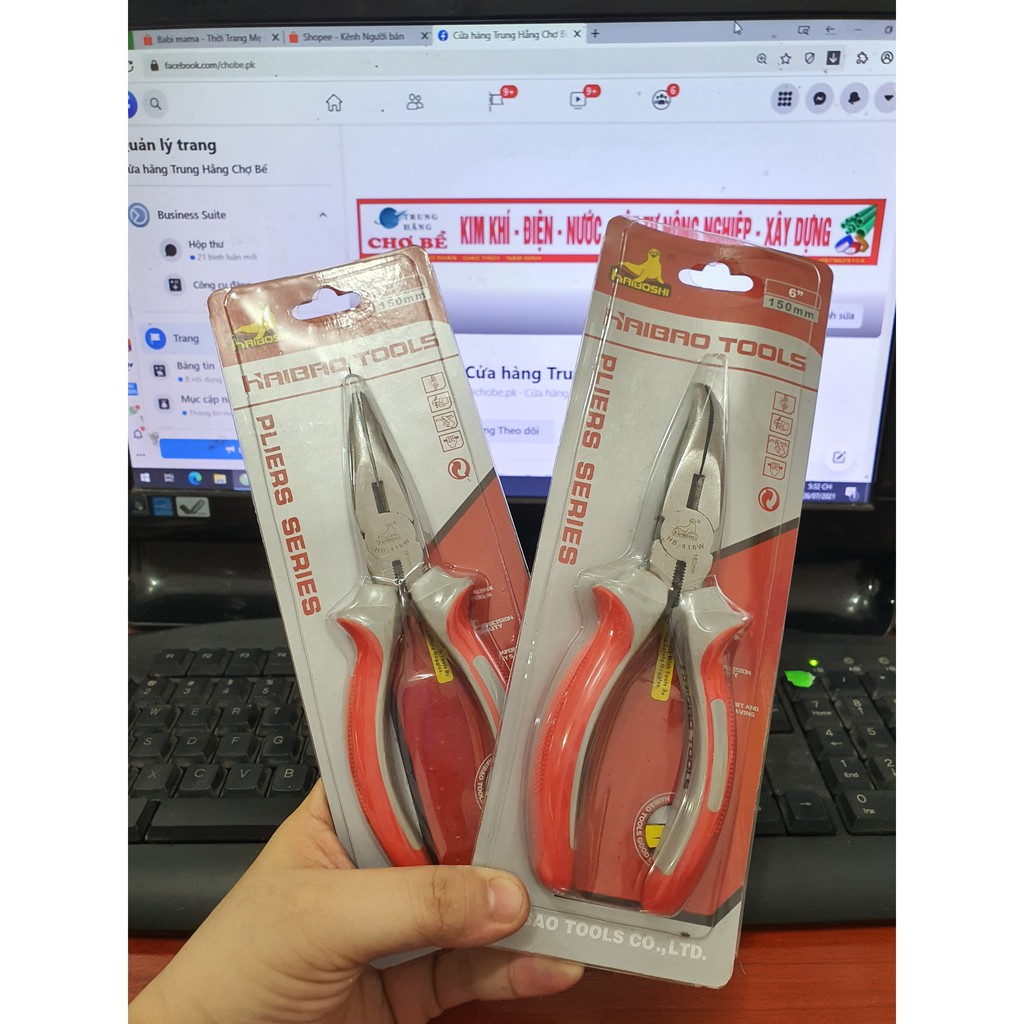 Kìm nhọn mỏ cong, mỏ quặp Haibao HB 6'